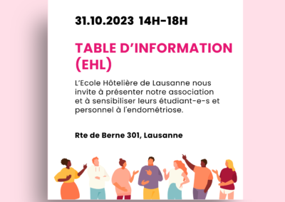 Table d’information EHL